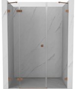 Mexen Lunar drzwi prysznicowe uchylne lewe 120 cm, transparent, miedź szczotkowana - 834S-120-050-65-00-L