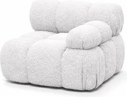 Moduł boczny do systemu modułowego, tkanina bukla Abriamo, Ecru, Prawy, Selia