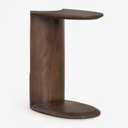 Stolik Kawowy Kenoly Z Drewna 45x30 Cm Ciemny Drewniany Uchwyt - Sklum