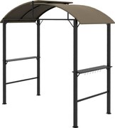 Outsunny Grillpavillon, 2 boczne półki, haki, konstrukcja stalowa, 1,1 x 2,3m, Khaki