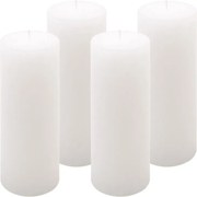 Zestaw świec rustykalnych, 20 cm, Ø 7,5 cm, biały, 4 szt.
