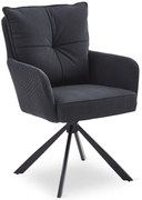 Sztruksowy czarne krzesło obrotowe - Herry