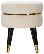 Kremowy aksamitny podnóżek Paris – Mauro Ferretti