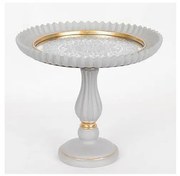 Dekoracyjna taca śr. 23,5 cm szara/złota