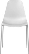 Zestaw 2 nowoczesnych białych krzeseł do salonu "Kate" z polipropylenu z malowaną metalową ramą