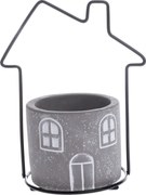 Betonowa osłonka na doniczkę House szary, 11,7 x 15 x 8,5 cm