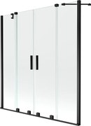 Mexen Velar Duo parawan nawannowy 2-skrzydłowy rozsuwany 140 x 150 cm, transparent, czarny - 896-140-000-02-70