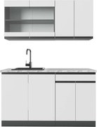 Pojedyncza kuchnia biały/antracyt 140x60x81.6 r-line