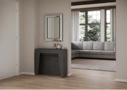 Konsola rozkładana 90x25/211 cm Anea Antracytowy efekt stucco wewnętrzne przedłużenia