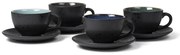 Czarne/ciemnoniebieskie filiżanki zestaw 4 szt. ceramiczne 240 ml Gastro Black/Mix – Bitz