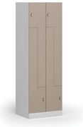 Szafka ubraniowa S1 Z, 4-drzwiowa, 1850 x 600 x 500 mm, zamek obrotowy, drzwi beżowe