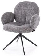 Krzesło tapicerowane K568 szare obracane HALMAR