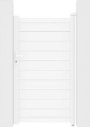 Furtka skrzydłowa aluminiowa pełna dł.103 x wys.180 cm biała - NAZARIO