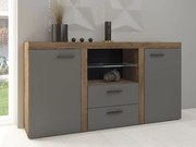 Komoda RENA 2D2S + półka - dąb lefkas | grafit