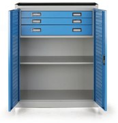 Szafa warsztatowa na narzędzia niska, 1 półka, 3 szuflady, 920 x 500 x 1170 mm