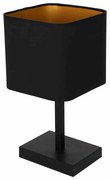 Lampka stołowa, czarna, kwadratowa NAPOLI BLACK/GOLD 1xE27