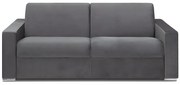 Kanapa 4-osobowa rozkładana z weluru CALITO - Kolor antracytowy - Łóżko 160 cm - Materac 22 cm