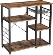 Regał kuchenny z wysuwnym koszem TAYLOR 84x90 cm, rustykalny brązowy