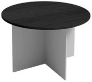 Stół konferencyjny z okrągłym blatem PRIMO GRAY, średnica 120 cm, szary/wenge