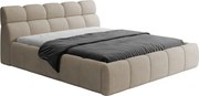 Łóżko GIULIA tapicerowane z pojemnikiem na pościel kolor Beżowy WERSAL