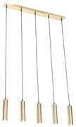 Nowoczesna lampa wisząca mosiężna 5-światłowa - Jeana
