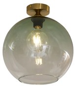 Plafon / Lampy sufitowe w stylu Art Deco mosiądz z zielonym szkłem - Sandra ArtDeco Oswietlenie wewnetrzne