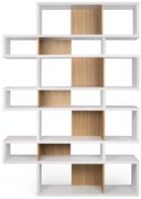 Biały regał z jasnobrązowymi detalami TemaHome London, wys. 220 cm