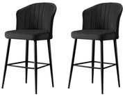 Zestaw krzeseł barowych Rubi Black and Black, 2 szt., 2 szt.