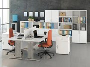 Biały dwustanowiskowy komplet mebli biurowych T1-T33