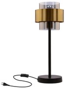 Lampka nocna Spiega, kolor czarny i mosiądz, szkło dymione.