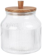 Pojemnik szklany z pokrywą z drewna akacji DONO, 2200 ml