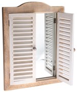 Wiszące lustro z żaluzjami Breeze naturalne, 45 x 60 x 3 cm