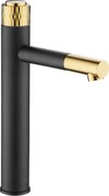 Mexen Diamond bateria umywalkowa wysoka, czarna/złota - 71510-75