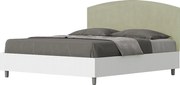 Łóżko bez stelaża 160x190 konstrukcja Frassino biała zagłówek microfibra Zielony Antilia