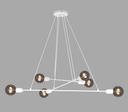 Biała loftowa lampa wisząca z odkrytymi żarówkami - 4X A728 H1-N85