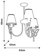 Żyrandol CHARLOTTE PINK 3xE14