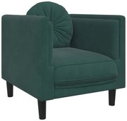 Ciemnozielony fotel z poduszką na nóżkach M4-P10