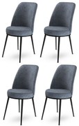Zestaw krzeseł do jadalni Dexa Fume and Black, 4 szt., 4 szt.