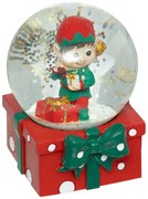 Dekoracyjna kula śnieżna z elfem, 6,5 cm