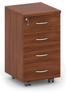 Szafka pod biurko na kółkach MIRELLI, 400 x 480 x 650 mm, orzech
