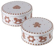 Puszka na ciastka GINGER, ręcznie malowana, 2 szt