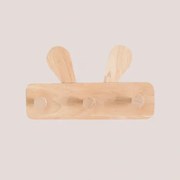 Drewniany Wieszak Scienny Buny Style Kids Naturalna - Sklum