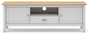 Biało-naturalna szafka pod TV z drewna sosnowego 158x53 cm Misti – Marckeric