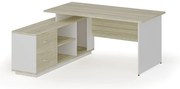 Narożne biurko z szafką MIRELLI 160x160 cm, lewe, biały/dąb sonoma