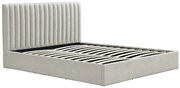 Łóżko ze skrzynią  140 x 190 cm – Tkanina – Jasnoszary - SARANELI