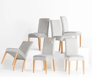 Restilo Pokrowiec na krzesło Sento srebrny, 48 x 48 x 58 + 10 cm, zestaw 6 szt.