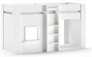 Białe podwyższone łóżko dziecięce z litego drewna sosnowego 90x200 cm RENO – Vipack