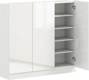 HOMCOM Szafka na buty z 10 półkami na 25-30 par butów, Otwory wentylacyjne, Drzwi z funkcją Soft-Close, MDF, Biały