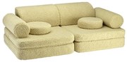 Zielona sofa dla dzieci z materiału bouclé 132 cm Settee – Wigiwama