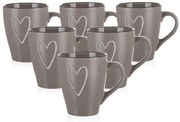 Banquet Kubek ceramiczny HEART 310 ml, 6 szt., brązowy